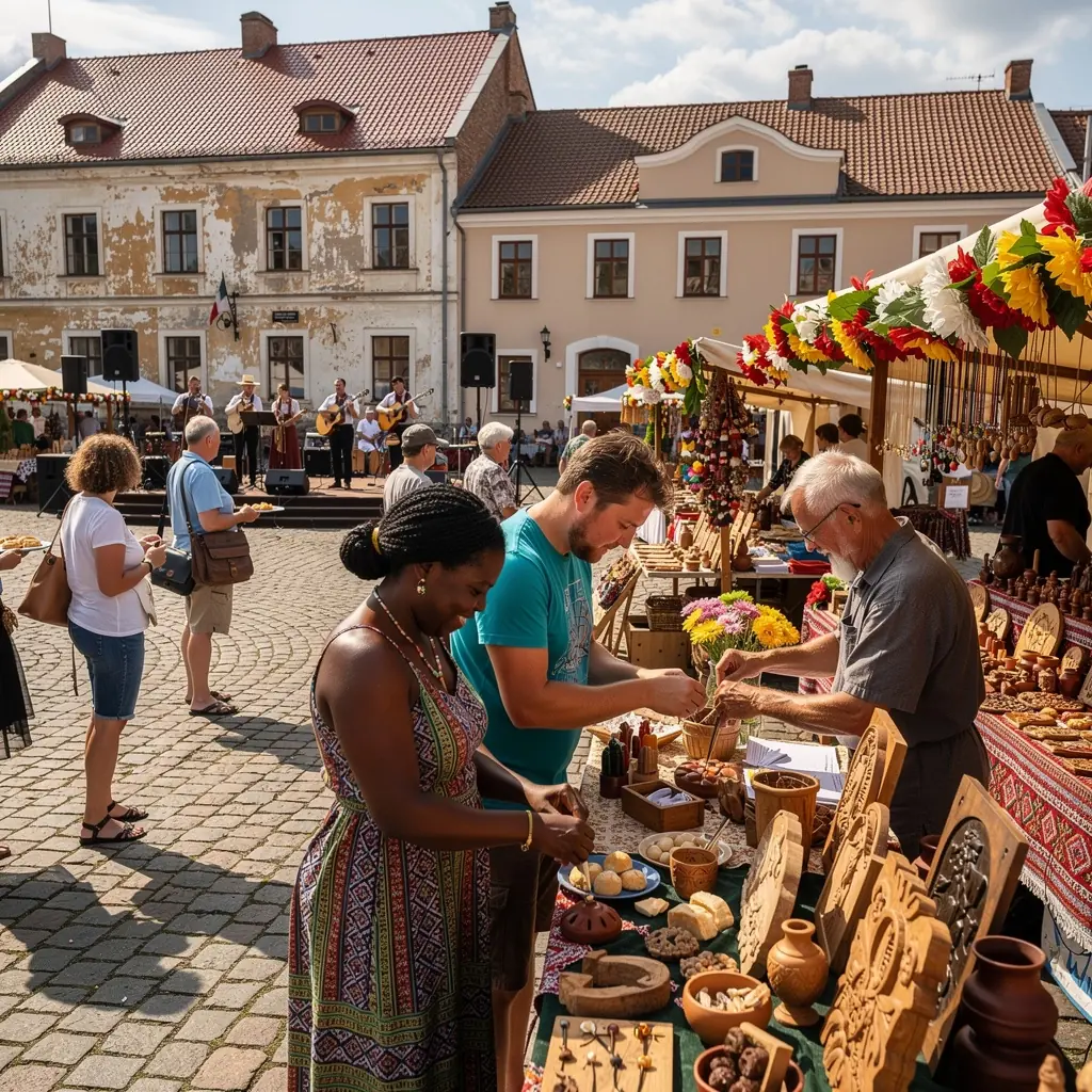 Reģionālo ēdienu degustācija vietējā tirgū.