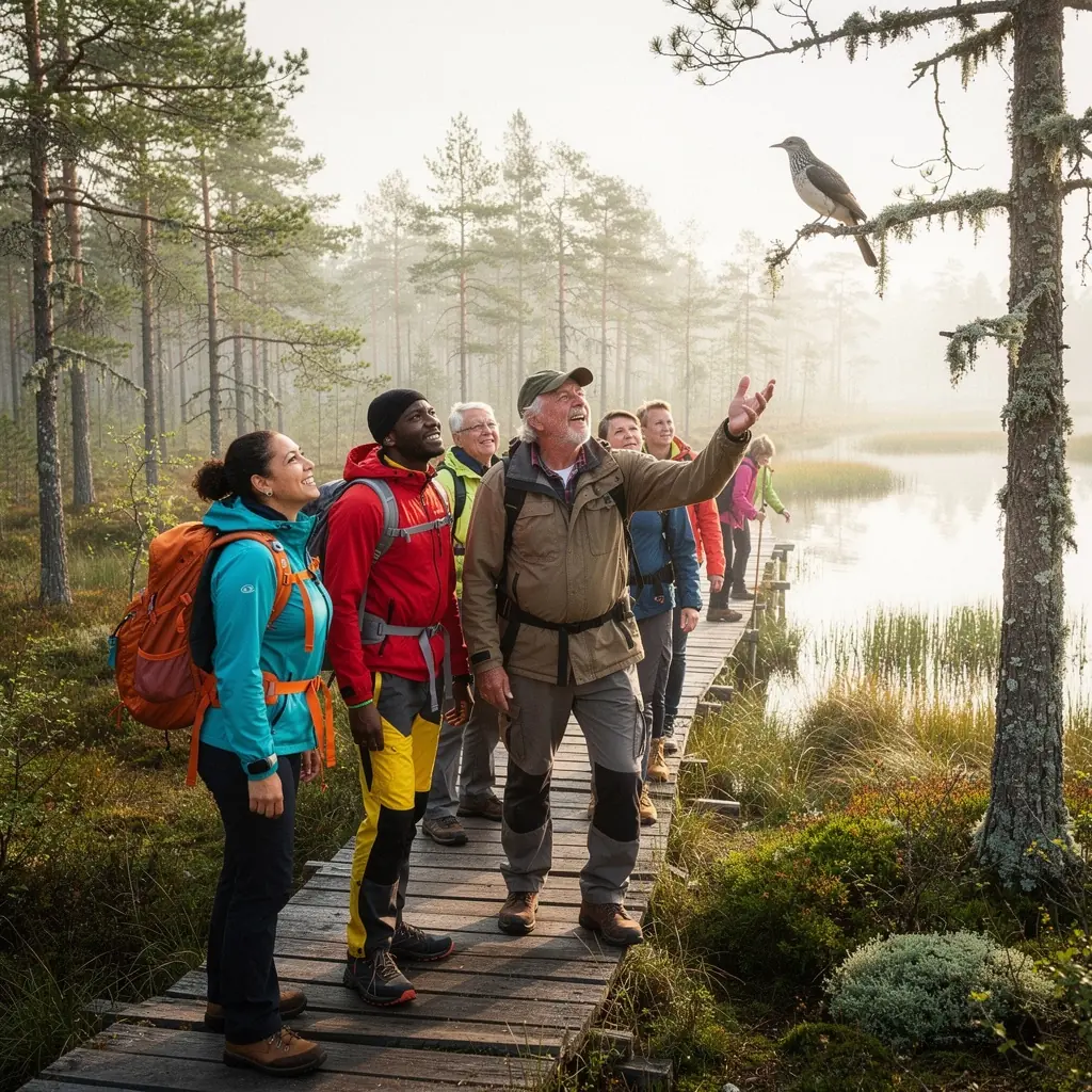 Grupas ceļojums ar gidu, kas stāsta par Latvijas kultūru.